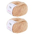 Fine Weight Knitted and Crocheted Cotton Yarn, 100% Long Staple Cotton Yarn, Baby Sports, 2 Packages of 100g/3.52oz (Per Skein 50g/162yards)-Ginger Yellow - color: PM11-Ginger Yellow