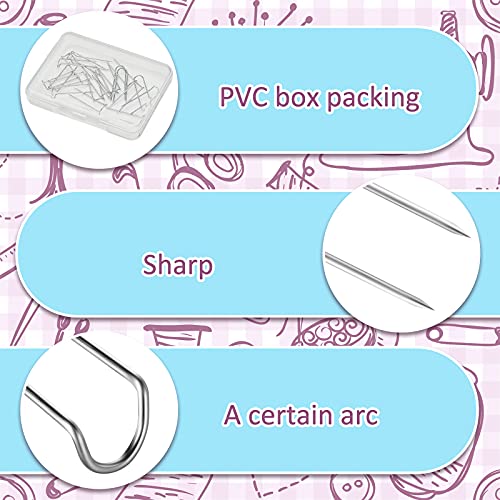 MTLEE 200 Pcs Sewing U Pins Fork Needlecrafts Shadow Box Pin Multipurpose Stainless Steel Positioning Fork Pins Double Blocking U Pin for Quilting Sewing DIY Crafts Plant Jewelry Display Home Decor - color: Silver