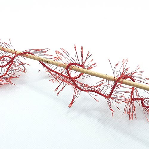 Eyelash Fun Fur Yarn for Crochet, Knitting, Bright Red, 5-Pack | 100% Polyester, 100 g (3.53 oz), 175 yd (160 m), Ideal for Amigurumi, Graduation Leis, Bags, Rugs, Scarves & Plush Toys - color: Bright Red, size: 5 Pack
