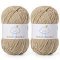 Fluffy Chenille Yarn for Crocheting，Baby Yarn for Crocheting Soft，2 Pack of 100g/3.5oz Velvet Amigurumi Yarn ，Fingering Weight Yarns for Crocheting Baby Blankets、DIY Craft.(2 Light Coffee)
