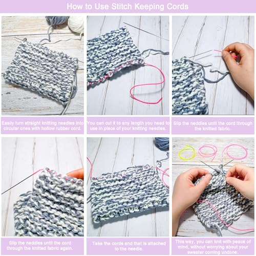 Knitting Barber Cords 54 Yards 2mm Light Purple Rubber Tube with 1mm Hole | Stitch Keeping Cords for Knitting Projects Hollow Pipe Rubber Tube Cord for Jewelry Making Bead Creations - color: Light Purple