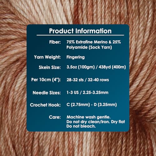KnitPro Symfonie Fingering Weight Merino Wool Yarn 100g, Mocha | 75% Extrafine Merino & 25% Polyamide, 438yds, OEKO-TEX Certified, Superwash, Colorfast, #1 Yarn Skein for Knitting & Crochet - color: Mocha