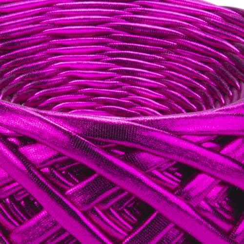 YarnArt Metallic Club Yarn Super Bulky T-Shirt Yarn - 100% Polyester, 6.35 oz / 180 gr, 60 yrds / 55 Meters - Shiny Colors, Perfect for Handbags, Rugs, Crochet Bags & More (8111) - color: 8111