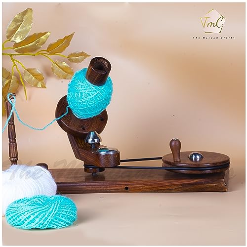 Wooden Yarn Ball Winder | Hand Operated Yarn Winder | Handcrafted Wooden Yarn Ball Winder for Knitting Crocheting - Knitter's Gifts Center Pull Ball Winder (Rosewood) - color: Rosewood