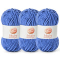 3 Pack Chunky Chenille Yarn for Crocheting, Baby Yarn for Crocheting Soft Blanket, 262.4 yds /10.5 oz Crochet Yarn, Bulky 5 Amigurumi Yarns, Fluffy Velvet Yarns for Knitting Crafts (3 Azure) - color: 3 Azure