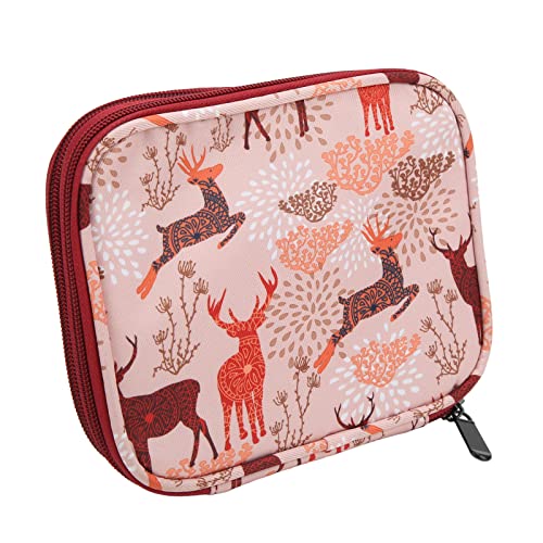 Crochet Bag, Portable Large Capacity Double Layer 600D Oxford Cloth Knitting Bag with Sturdy Zipper Closure, for Storing Scissors Stitch Marker Tape and More