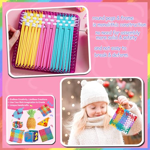 REENLIV Upgraded Weaving Loom Kit Toys for Kids & Adults, DIY Arts & Crafts | Easy Potholder Loom Knitting Activity for Beginners, Ideal Gifts for Girls Ages 5 6 7 8-12 13 Years Old, 252 Craft Loops - color: Purple