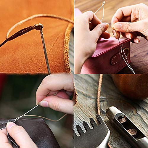 284Yards Leather Sewing Thread Waxed, Waxed Polyester Cord, Wax String | Waxed Thread for Bookbinding, Upholstery Thread Heavy Duty, Wax String for Leather Craft DIY/Bookbinding/Shoe Repairing - color: Blackish Green