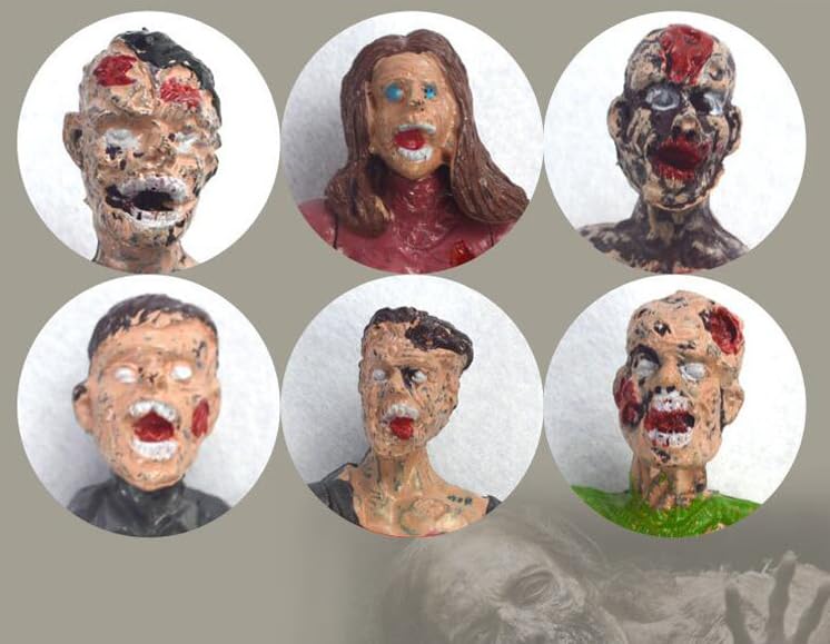 PowerTRC Toy Zombie Action Figures with Movable and Detachable Joints | Mini Zombie Figurines | Great for Presents, Decoration, and Party Favors | Pack of 6, 4 Inches Tall Zombies (12 Pcs) - style: #2 Set of 2