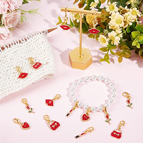 SUNNYCLUE 1 Box 50pcs Rose Heart Locking Stitch Markers Crochet Stitch Marker Removable Lobster Clasp Clip on Charms for Knitting Crocheting Weaving Sewing Adult DIY Craft Handmade Gift Valentines Day - color: 50pcs Rose Heart Locking Stitch Markers