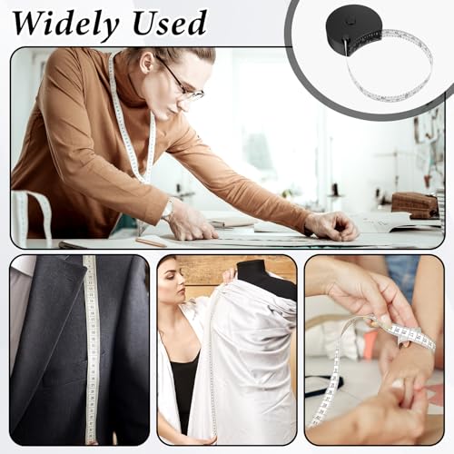 Ouligay Tape Measure for Body with Locking Mechanism 60in/150cm Automatic Telescopic Tape Measure, Retractable Measuring Tape for Body Measurements, Fitness, Weight Loss, Tailor, Sewing, Handcrafts