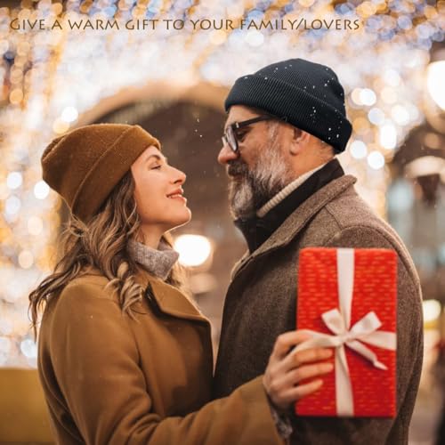 100% Cotton Beanie Hat Winter Hats Women Men Warm Knit Beanies | Double Layer Warmth ,Ultra-Soft Itch-Free Pure Cotton Knitted, Cuffed & Uncuffed Fisherman Slouchy Skull Cap for Womens Mens - color: 1pcs Coffee
