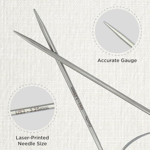 KnitPro Stelo Lace Circular Needles 16" (40cm) | US Size 3 (3.25mm) - size: US Size 3 (3.25mm)