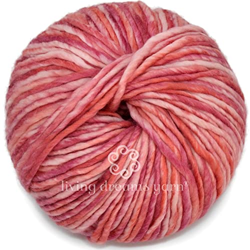 BAE by Living Dreams Yarn. Cuddly, Strong & Super Soft for Next to Skin Winter Knits. 100% Extrafine Merino Bulky Roving Yarn, Mon Amour - color: Mon Amour