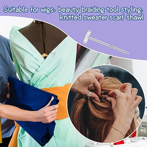 1 Inch 120 Pcs T Pins, Sewing Pins Wig pins Knitting Supplies | Sewing Pins for Wigs, Blocking Knitting, Modelling, Wig Making and Crafts, Stainless Steel Head Pins for Jewelry Making - size: 1inch*120pcs