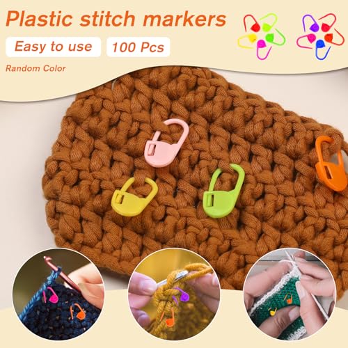 100 Pcs Knitting Stitch Holders for Knitting Accessories Kit Cable Needles | crochet stitch markers for knitting stitch markers for crocheting Crochet Accessories for Quilting Sewing - style: Style C