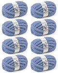 Cozyful Chunky Yarn for Hand Knitting, #9 Thick Jumbo Big Chunky Yarn for Crocheting, Super Chunky Knit Blanket Yarns, Large Chunky Chenille Yarns, 8 Pack (30 yds 8 oz Each Skein), Blue Gray - color: Blue Gray