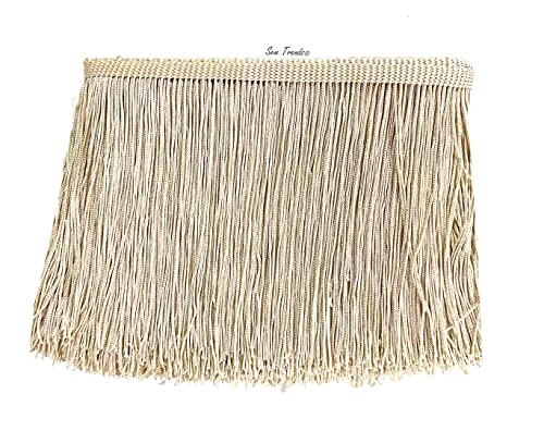 10 Yards of 4" Long Chainette Fringe Thread Yarn Tassel Trim Braid Fringe for Crafts Sewing and Decor-Cocoa Light Brown - color: Cocoa Light Brown, size: Value 10 Yards
