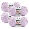 Skinny Chenille Yarn for Crocheting #2 Purple Soft Baby Blanket Fluffy Yarn | 4 Pack of 314 Yds, 3.5 Oz Sport Fingering Weight Fine Yarn, Plush Thin Velvet Yarn for knitting Blankets, Amigurumi Yarns - color: Light Purple
