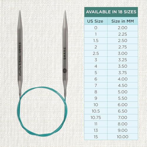 KnitPro The Mindful Collection Fixed Circular Needles 16" (40cm) | US Size 10.5 (6.5mm) - size: US 10.5 (6.5mm)