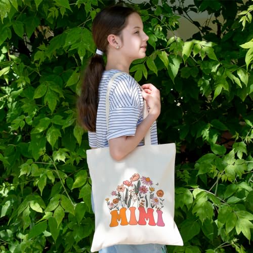 Grandma Gifts Tote Bag Birthday Mothers Day Retirement Gifts for Women Mama Nana Mimi Shoulder Bag Reusable Grocery Bags - color: Mimi