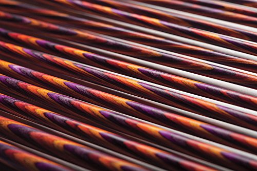 Knit Picks Radiant Wood Short Interchangeable Knitting Needles Set US 4-10 | 7 sizes of 2.75 inch long knitting needles in multicolor, includes cables, end caps, and connectors. - color: Radiant