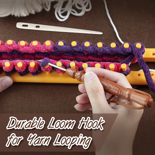 Savina Set 2 Knitting Loom Hook & Bone Nalbinding Needle - Multipurpose Weaving/Knitting/Stitching Needles for DIY & Crochet - color: Knitting Loom Hook + Bone Nalbinding Needle
