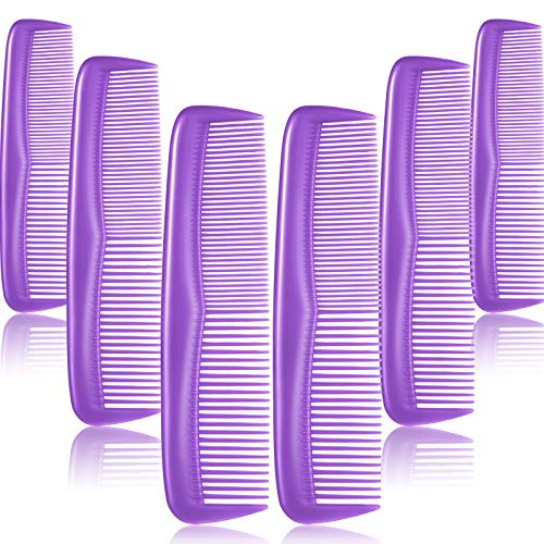 Leinuosen 12 Pieces Pocket Hair Combs, Fine Tooth Combs, Purple | Plastic Hair Care for Men Women, Portable Travel Size, for Barber Salon Hair Dressing Use, Not Breakable, Peines Para Cabello - color: Purple