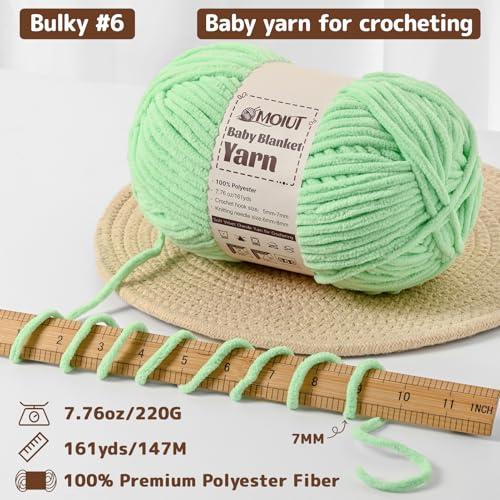 Fluffy Chunky Yarn for Crocheting, Chenille Crochet Yarn 6 Super Bulky, 4 Pack of 161 yds/7.76 oz Baby Blanket Yarn, Soft Velvet Yarns for Knitting Amigurumi&DIY Crafts/Hats/Socks(4 Navy Blue) - color: 4 Navy Blue