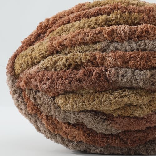Chunky Yarn for Hand Knitting, No7 Thick Yarn, 250Grams 32Yards, Pack of 4, Perfect for Knitters and Crafters (Pudding) - color: Pudding