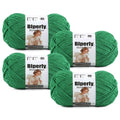 Skinny Chenille Yarn for Crocheting #2 Green Thin Baby Blanket Plush Yarn | 4 Pack of 158 Yds, 1.7 Oz Sport Fingering Weight Fine Yarn, Soft Fluffy Velvet Yarn for Crochet knitting Blankets, Amigurumi - color: Dark Green