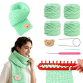Yarniss Knitting Loom Kits，Knitting Scarf Kits with Green Yarn - color: Green