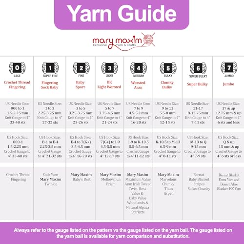 Mary Maxim Starlette, Crochet Yarn, Soft Acrylic Purple Yarn for Afghans, Blankets, Clothing and More, 180 Yards, Amethyst - 1 Skein - color: Amethyst