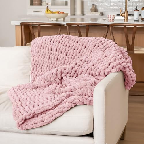 10 Pack Pink Fuzzy Chunky Yarn for Hand Knitting, Bulky Thick Fluffy Chenille Yarn for Crocheting, 240yds/70.5oz Jumbo Crochet Yarns, Soft Chunky Knit Blanket Yarn for Crochet - color: 10 Pink
