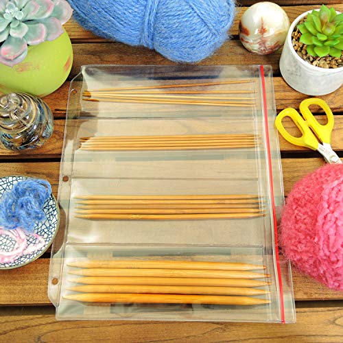 StoreSMART - Zipper Binder Page for 8" Double Pointed Knitting Needles, Holds 4 Sets - 10-Pack - DP600-4-10pack - size: 10-Pack