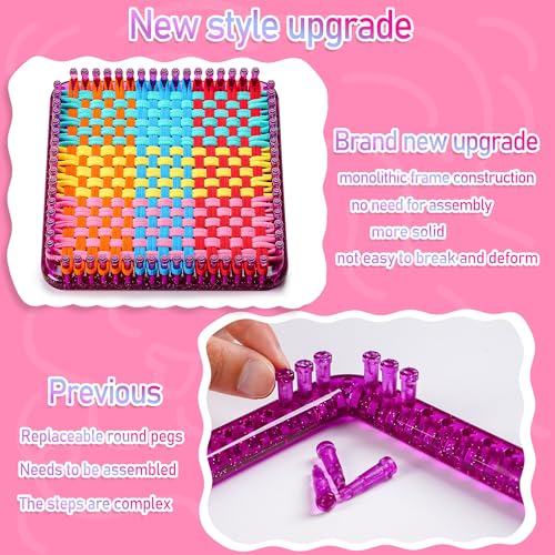 CCTVRTV Weaving Loom Kit Toys for Kids and Adults, DIY Arts and Crafts | for Boys and Girls Ages 5 6 7 8-12 13, Easy Potholder Loom Knitting Kits Gifts for Beginners, 252 Craft Loops. - color: purple