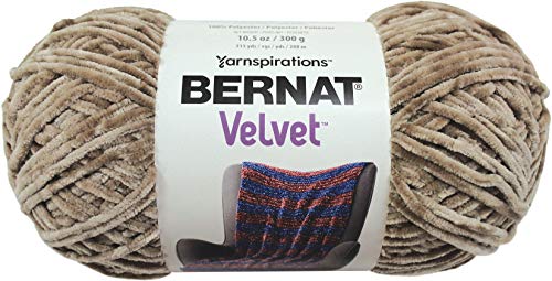 Bernat Velvet Yarn, 10.5 oz, 1 Ball, Mushroom - color: Mushroom, size: 1 Pack, style: Velvet