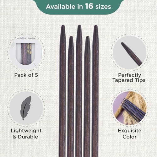 KnitPro J’Adore Cubics Double Pointed Needles 6" (15cm) | US Size 4 (3.5mm) - size: US 4 (3.5mm)