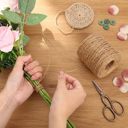 Syhood 1345 Feet Floral Vine Bind Wire Rustic Craft Wire, Light Coffee | For DIY Craft Wrapping, Flower Bouquets Garland Arrangements, , Christmas Wreath Making - color: Light Coffee, size: 1345 Feet
