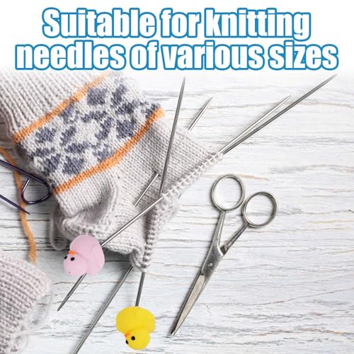 8 Pcs Silicone Knitting Needle Stoppers - Blunt Needle Cover, Cute Topper Plug, Tip Point Protectors, End Cap Decoration Accessories