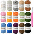 15 Pack 100% Milk Cotton Yarn for Crocheting, 750g/1968.5yd Baby Yarn for Crocheting Soft, Fuzzy 5 Ply Cotton Crochet Amigurumi Yarn for Puzzle/Clothes&Crafts(Set C) - color: 15 C