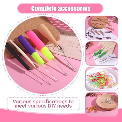 kgxulr Dreadlock Crochet Hooks, 250PCS Crochet Needles for Hair, Latch Hook | Crochet Needle for Locs, Small Crochet Hooks for Hair, Loc Crochet Needle for Hair Braiding, MultipleSizes Hair Locking Tool - size: 250 PCS