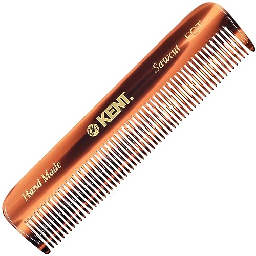 Kent A FOT Tortoiseshell Fine Tooth Handmade Pocket Comb for Men, Women and Kids, Hair Comb Straightener for Grooming and Styling, Beard and Mustache, Saw Cut and Hand Polished, Made in England - color: Tortoiseshell, size: 1 Pack