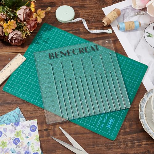 BENECREAT Acrylic Quilting Template Ruler, Tie Blanket Ruler Template, Rectangle Template Quilt Supplies for Cutting Patterns, Sewing, Blanket Making - style: Rectangle
