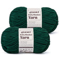 Fluffy Chunky Yarn for Crocheting, Chenille Crochet Yarn 6 Super Bulky, 2 Pack of 87.9 yds/4.23 oz Baby Blanket Yarn, Soft Velvet Yarns for Knitting Amigurumi&DIY Crafts/Hats/Socks(2 Dark Green) - color: 2 Dark Green