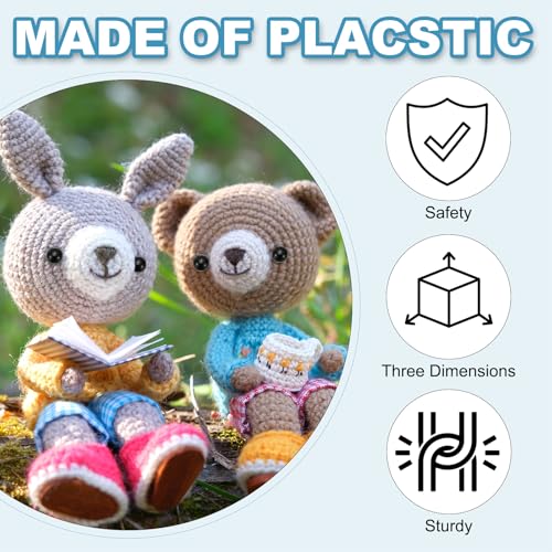 PATIKIL 30mm Safety Eyes, 40 Pcs Plastic Craft Eyes with Protective Film Safety Eyes with Washers for Stuffed Animals Crochet Toys Dolls DIY Craft Making, Black - size: 30mm