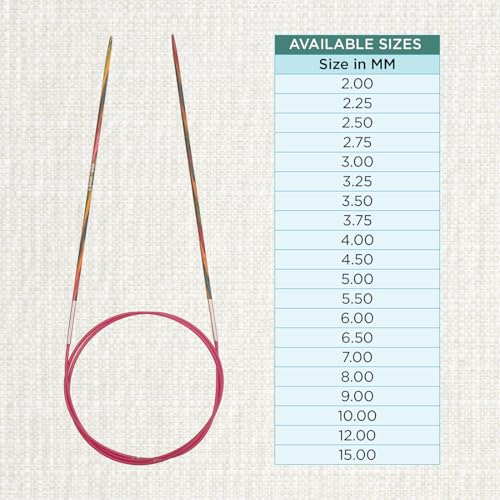 KNITPRO 100 cm x 2 mm Symfonie Fixed Circular Needles, Multi-Color - size: 2.00mm