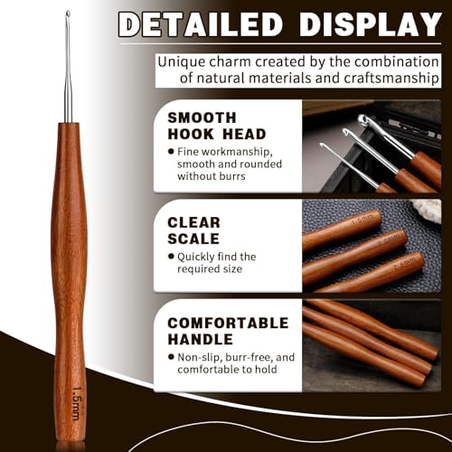 Nitlak 5 Pcs Crochet Hooks, Aluminum Crochet Needles Kit for Beginners | (1.5mm/2.5cm/3.5mm/4.5mm/5.5mm) Aluminum Ergonomic Crochet Hooks Kit for Arthritic Hands, Crochet Kit for Knitting - size: 5 Size-1.5mm/2.5mm/3.5mm/4.5mm/5.5mm