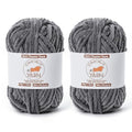 2 Pack Dark Gray Fluffy Velvet Yarn for Crocheting, Chunky Chenille Baby Blanket Yarn for Crochet, Soft Fuzzy Puzzle Yarn for Knitting, (50g/1.77oz Each) Bulky Thick Amigurumi Crochet Yarns - color: 2 Dark Gray