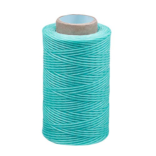 284Yards Leather Sewing Waxed Thread, 0.8mm Waxed Thread for Bookbinding | Waxed Thread for Bookbinding, Upholstery Thread Heavy Duty, Wax String for Leather Craft DIY/Bookbinding/Shoe Repairing - color: Aquamarine